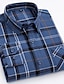 cheap Dress Shirts-Men&#039;s Plaid / Striped / Chevron / Round Office &amp; Career Daily Wear Dark Red Wine Red Dark Navy Long Sleeve Shirt Collar All Seasons Clothing Apparel Cross