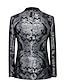 cheap Suits-Silver Black Red Men&#039;s Wedding Party Suits 2 Piece Patterned Standard Fit Single Breasted One-button 2024