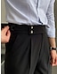 cheap Dress Pants-Men&#039;s Dress Pants Trousers Pleated Pants Suit Pants Gurkha Pants Pocket High Rise Plain Comfort Breathable Outdoor Daily Going out Vintage Elegant Black White