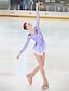cheap Figure Skating-Figure Skating Dress Women&#039;s Girls&#039; Ice Skating Dress Outfits Violet Black White Patchwork Mesh Spandex Lace High Elasticity Competition Skating Wear Handmade Crystal / Rhinestone Long Sleeve Ice