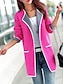 cheap Casual Jackets-Women&#039;s Winter Coat Warm Breathable Outdoor Street Daily Wear Pocket Cardigan Stand Collar Fashion Daily Casual Plain Loose Fit Outerwear Long Sleeve Fall Winter Pink Rose Red Gray M L XL XXL 3XL 4XL