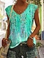 ieftine Bluze &amp; Camisole Damă-Pentru femei Bluză Grafic Casual Imprimeu Roz Îmbujorat Fără manșon De Bază În V