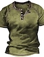 Χαμηλού Κόστους Ανδρικά μπλουζάκια casual-Ανδρικά Μπλουζάκι Πουκάμισο Henley Cool πουκάμισο Σκέτο Χένλι Δρόμος Διακοπές Κοντομάνικο Ρούχα Υψηλής Ποιότητας Βασικό Σύγχρονη Σύγχρονη
