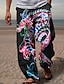 Недорогие Мужские повседневные брюки с принтом-дракон пляжные брюки мужские с графикой | летний ежедневный отдых черный | Брюки с кулиской, эластичной резинкой на талии, 3D принтом, с животным принтом, удобная повседневная уличная одежда