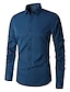 Χαμηλού Κόστους Ανδρικά πουκάμισα-Ανδρικά Πουκάμισο Επίσημο Πουκάμισο Μπλε Απαλό Μαύρο Λευκό Μακρυμάνικο Σκέτο Πέτο Άνοιξη &amp; Χειμώνας Επιχείρηση Causal Ρούχα
