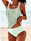 abordables Tankinis-Mujer Bañadores Tankini 2 piezas Bermudas Traje de baño Floral Camiseta con cuello redondo Elegante Trajes de baño