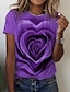 economico T-Shirt da donna-Per donna maglietta Rosa 3D Stampa Per eventi Fine settimana Essenziale Manica corta Rotonda Stampa personalizzata