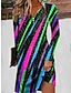 abordables Robes à motifs-Femme Imprimer Col fendu Mini robe du quotidien Rendez-vous manche longue Eté Printemps