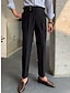 cheap Dress Pants-Men&#039;s Dress Pants Trousers Pleated Pants Suit Pants Gurkha Pants Pocket High Rise Plain Comfort Breathable Outdoor Daily Going out Vintage Elegant Black White