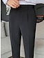 preiswerte Anzughose-Herren Anzughosen Hose Hosen Faltenhose Anzughose Gurkha-Hose Höhenanstieg Glatt Komfort Atmungsaktiv Outdoor Täglich Ausgehen Vintage Elegant Schwarz Weiß