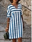 abordables Robes à motifs-Femme Robe Droite Imprimer Col fendu Robe mi-longue du quotidien Rendez-vous Demi Manches Eté Printemps