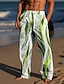 ieftine Pantaloni imprimati pentru barbati-Bărbați Pantaloni Pantaloni de vară Pantaloni de plajă Cordon Talie elastică Imprimare 3D Bloc Culoare Imprimeu Grafic Confort Casual Zilnic Concediu Șic Stradă Hawaiană Verde Deschis Roșu-aprins