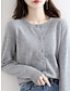 cheap Cardigans-Women&#039;s Cardigan Sweater Jumper Ribbed Knit Button Solid Color Crew Neck Stylish Casual Outdoor Daily Autumn Winter Wine Red Big red S M L