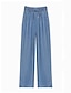 baratos calças femininas de linho de algodão-Mulheres Jeans Calças Bolsos Folgado Cintura Alta Comprimento total Rubi Vermelho Verão