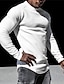tanie Męskie koszulki casual-Męskie Podkoszulek Koszula waflowa Koszulka Równina Półgolf Ulica Urlop Długi rękaw Odzież Moda Designerskie Podstawowy