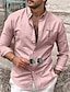 billiga linneskjortor för män-herrskjorta grafisk kors turndown rosa blå grön khaki grå utomhus gata långärmade kläder kläder mode streetwear designer casual