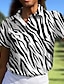 billige Kvinners golfklær-Dame POLO T-skjorte Lys Rosa Kortermet Solbeskyttelse Topper Leopard Dame golfantrekk Klær Antrekk Bruk klær