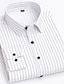 رخيصةأون قمصان رجالية-رجالي قميص رسمي أسود أبيض أخضر فاتح كم طويل مخطط ومنقوشة طوي كل الفصول المكتب &amp; الوظيفة حزب مكتب ملابس