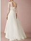 olcso Menyasszonyi ruhák-Érett Esküvői ruhák Szűk szabású V-alakú Háromnegyedes Aszimmetrikus Sifon Menyasszonyi ruhák Val vel Rakott Ráncolt 2024