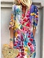 olcso Mintás ruhák-Női Váltó ruha Virágos Paisley Nyomtatott Hasított nyak Midi ruha Napi Randi Féhosszú Nyár Tavasz