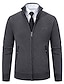 voordelige heren vest trui-Voor heren Trui Vest Trui Geribd breien Normaal Gebreid Opstaand Opwarm Kleding Modern eigentijds Alledaagse kleding Uitgaan Kleding Herfst winter Zwart Licht Grijs S M L