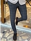 tanie Chinosy-Męskie Spodnie Typu Chino Spodnie chinosy Kieszeń Krata / pled Komfort Biznes Codzienny Streetwear Moda Podstawowy Niebieski Głęboki niebieski