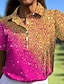 abordables Colección de diseñador-Mujer Camisas de polo Violeta Rosa Azul Manga Corta Protección Solar Camiseta Gradiente de Color Ropa de golf para damas Ropa Trajes Ropa Ropa