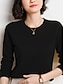 cheap Sweaters-Women&#039;s Pullover Sweater Jumper Crew Neck Ribbed Knit Polyester Oversized Fall Winter Outdoor Daily Going out Stylish Casual Soft Long Sleeve Solid Color Black White Yellow S M L