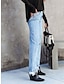cheap Women&#039;s Cotton Linen Pants-Women&#039;s Jeans Wide Leg Chinos Full Length Cotton Tassel Fringe Pocket Micro-elastic High Waist Streetwear Simple Outdoor Vacation Blue S M Summer Fall