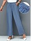cheap Women&#039;s Cotton Linen Pants-Women&#039;s Jeans Pants Trousers Pocket Baggy High Waist Full Length Robin&#039;s Egg Blue Summer