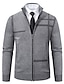 cheap Men&#039;s Cardigan Sweater-Men&#039;s Sweater Cardigan Sweater Ribbed Knit Regular Knitted Stand Collar Warm Ups Modern Contemporary Daily Wear Going out Clothing Apparel Fall &amp; Winter Light Grey Dark Grey S M L