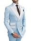 billige Dresser-blå balldress for menn høst bryllupsdress 2 stk pluss størrelse lappeteppe skreddersydd passform dobbelspent seks-knapper 2024