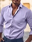Χαμηλού Κόστους Ανδρικά πουκάμισα-Ανδρικά Πουκάμισο Επίσημο Πουκάμισο Μπλε Απαλό Μαύρο Λευκό Μακρυμάνικο Σκέτο Πέτο Καλοκαίρι Γραφείο &amp; Καριέρα Γαμήλιο Πάρτι Ρούχα