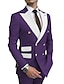 cheap Suits-Blue Men&#039;s Prom Suits Fall Wedding Suits 2 Piece Plus Size Patchwork Tailored Fit Double Breasted Six-buttons 2024