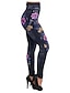 cheap Leggings-Women&#039;s Slim Cotton Flower Black Blue Fashion High Waist Full Length Street Causal Fall Winter