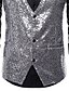 cheap Vests-Men&#039;s Classic Vest Sequin Tailored Fit V Neck Single Breasted Three-buttons Silver Black Burgundy 2024