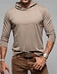 ieftine tricouri de bază-Bărbați Tricou Tee Top Manșon Lung Capișon Vară Simplu Modă Designer De Bază Capișon Vacanță Stradă Ieșire Alb Top tricou pentru bărbați