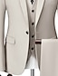 tanie Garnitury-Czarne/kości słoniowej/niebieskie męskie garnitury ślubne biznesowa, formalna odzież do pracy garnitury 3-częściowe jednokolorowe, standardowy krój jednorzędowy, zapinany na jeden guzik, drużba 2024