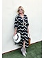 cheap Print Dresses-Women&#039;s Split Print V Neck Maxi long Dress Daily Vacation Long Sleeve Summer Spring