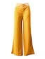 abordables pantalons de fête pour femmes-Femme Ample Pantalon Coupe haute Taille haute Toute la longueur Bleu œuf de mer Automne