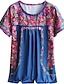 preiswerte T-Shirts für Damen-Damen T Shirt Blumen Bedruckt Festtage Wochenende Basic Kurzarm Rundhalsausschnitt Marineblau
