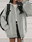 abordables veste à capuche-Femme Veste à capuche Extérieur Brodée Lettre Chaud Vêtement de rue Standard Vêtements d&#039;extérieur manche longue Automne Grise S