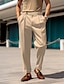Χαμηλού Κόστους Φόρεμα Παντελόνι-Ανδρικά Παντελόνι επίσημο Παντελόνια Casual παντελόνι Παντελόνι κοστούμι Μπροστινή τσέπη Σκέτο Άνεση Επιχείρηση Καθημερινά Αργίες Μοντέρνα Κομψό &amp; Μοντέρνο Μαύρο Λευκό