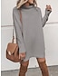 cheap Sweaters-Women&#039;s Sweater Dress Pullover Sweater Jumper Turtleneck Ribbed Knit Polyester Oversized Fall Winter Outdoor Daily Holiday Stylish Casual Soft Long Sleeve Solid Color Black White Red S M L