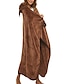 cheap Women&#039;s Robes-Women&#039;s Wearable Blanket Hoodie Blanket Sloth Pajama Loungewear Animal Warm Casual Comfort Home Daily Bed Flannel Warm Breathable Hoodie Pocket Fall Winter Light Brown Brown