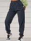 tanie Joggery damskie-Damskie Spodnie dresowe Typu Chino Bawełna Kieszeń Wysoka talia Pełna długość Czarny Lato