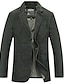 cheap Men&#039;s Blazers-Men&#039;s Jacket Blazer Work Business Warm Wearable Formal Style Spring Fall Solid Color Artistic / Retro Regular Brown black khaki Army Green Jacket