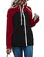 preiswerte Kapuzenpullover &amp; Sweatshirts für Damen-Damen Zip Up Sweatshirt Zip Hoodie Kapuzenjacke Farbblock Strasse Casual Reißverschluss Vordertasche Weiß Rosa Rote Basic Kapuzenpullover Langarm Oberteil Mikro-elastisch Herbst Winter