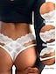 voordelige Sexy lingerie-Dames Sexy lingerie Slipjes Heldere kleur Modieus heet Bed Valentijnsdag Kant Ademend Zomer Lente Zwart Wit
