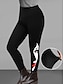 cheap Leggings-Women&#039;s Leggings Print Designer High Rise Ankle-Length Dark Chocolate Spring, Fall, Winter, Summer
